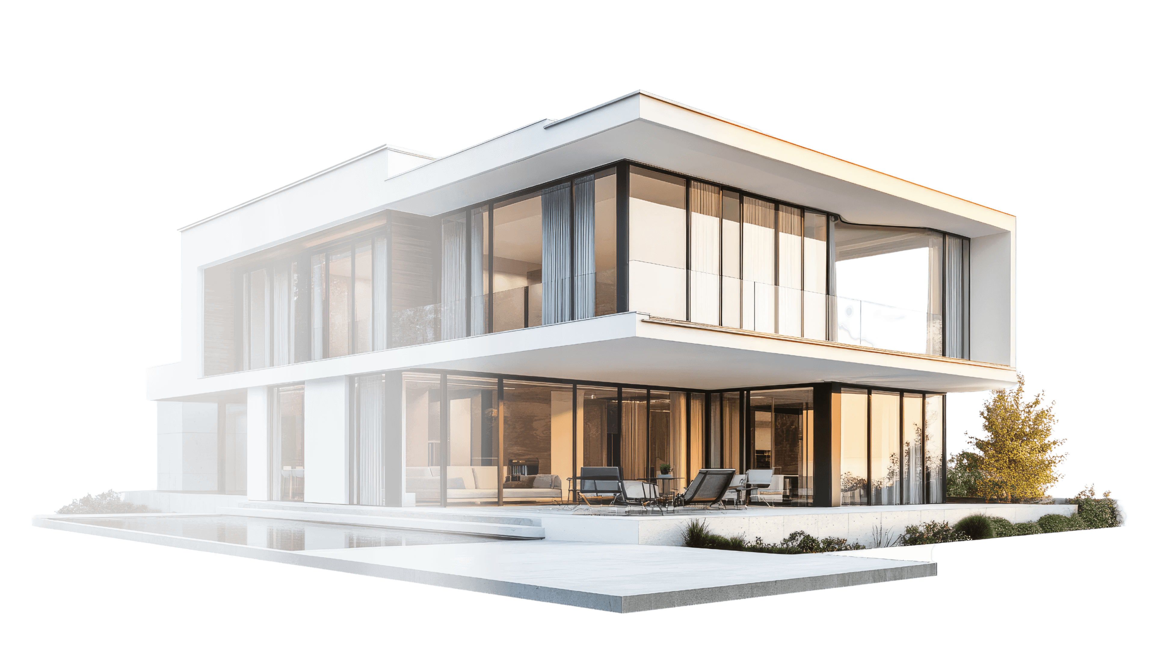 Maison contemporaine avec baies vitrées installées par Finestra